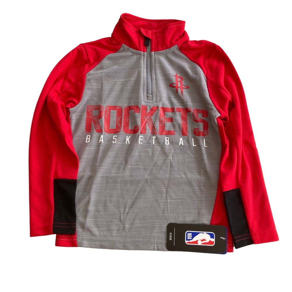 NBA Houston Rockets kids quarter zip pullover small red and gray